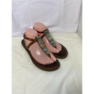 Roxy Beaded Thong Sandals Women’s 7 Brown